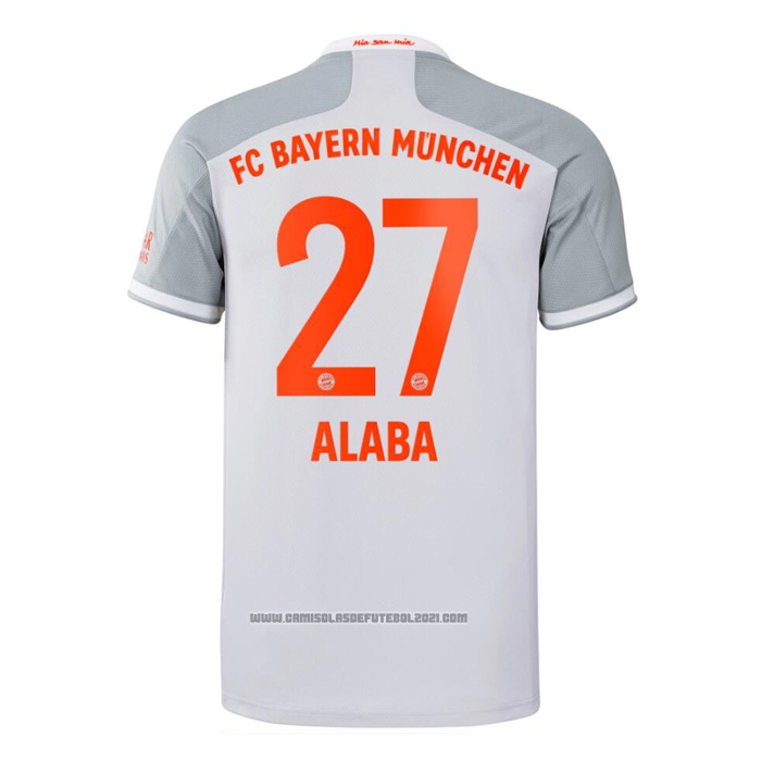 Camisola Bayern de Munique Jogador Alaba 2º 2020-2021